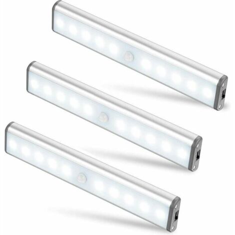 Lampe LED Sans Fil Sunmatic - Détection Mouvement, 30 Cm, 3 Couleurs - Rechargeable USB-C - Pour Placard, Escalier, Salle De Bain - 3
