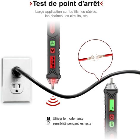 SURFOU Détecteur De Tension Sans Contact AC 12V/48V-1000V, Testeur