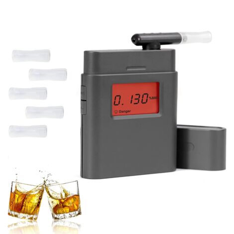 Ethylotest électronique Professionnel Hazxh - Précision ±0,01‰, écran LCD, Alarme Vocale, 20 Embouts Fournis - Pour Usage Domestique Et Professionnel, Portable 98g - 4