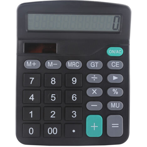 Petite Calculatrice De Poche Standard - Double Alimentation Solaire Et Pile, LCD - 12