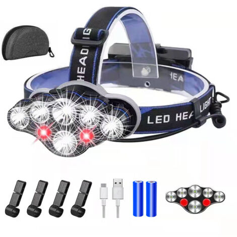 Lampe Frontale LED Ultra-puissante – Noir, éclairage Puissant Pour户外