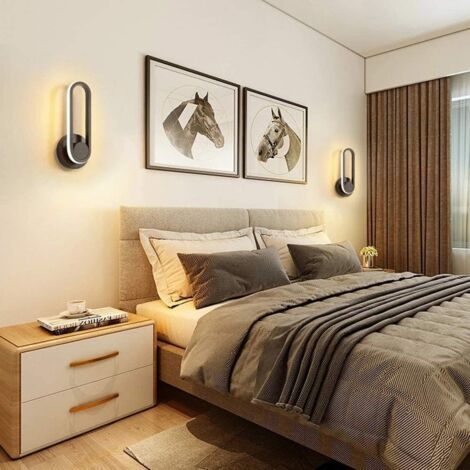 Applique Murale LED Intérieur 12W,Lampe Chevet Murale Dimmable Rotatif à 330 ° Moderne Design Éclairage pour Chambre à Coucher Maison Couloir Salon Escalier [Classe énergétique E]