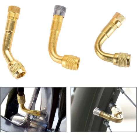 Huudngeje - 2 Rallonges De Valve De Pneu à 90° - Pour Voiture, Moto - Faciles à Visser, étanches, Avec Bouchon Métal