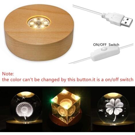 Base Présentation LED Socle Lumineux LED En Bois - Base D'affichage élégante Pour Décorations éclairage Décoratif