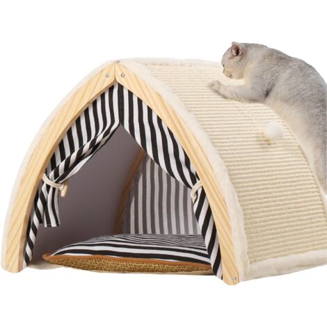 Lit Pour Chien Et Chat En Forme De Traîneau De Noël - Rouge, Dimensions 63x45x33 Cm - Base Imperméable | Cadeau Festif Pour Animaux De Petite Et Moyenne Taille