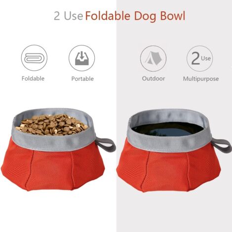 Bol Pliable Pour Chien Et Chat - Voyage, Randonnée - Capacité 250ml - Bleu - 11
