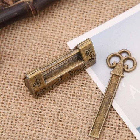 Cadenas Vintage Chinois à Mini-clé Fleurie - Style Rétro Pour Meubles Ou Boîtes à Bijoux