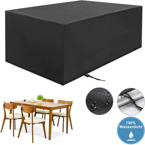 Housse Salon De Jardin,420D Oxford Rectangulaires Anti-UV Imperméable Bâche Couverture Jardin,pour Chaise Table Canapé Jardin Patio Table-Black| 210x150x75cm