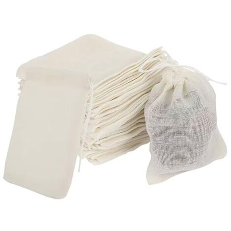 Lot De 1000 Sacs En Mousseline Coton - Différentes Tailles Et Couleurs, Cordon Simple