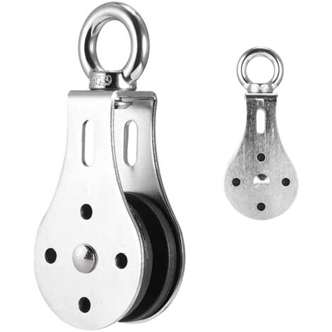 Poulie Pour Corde à Chape Poulies En Acier Inoxydable 304 - Lot De 5 Pièces - Pour Rideaux, Corde à Linge, Fitness Et Escalade Rotation 360 Degrés