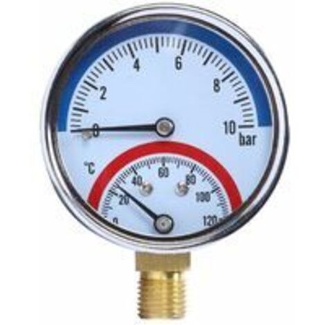 Manomètre De Température, 0-120 ℃ Pour Chauffage Au Sol