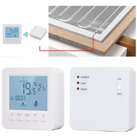 Thermostats Programmables pour la Maison Contrôleur de Température de Chauffage électrique Ignifuge Intelligent sans Fil RF AC230V