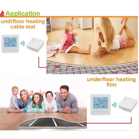 Thermostats Programmables pour la Maison Contrôleur de Température de Chauffage électrique Ignifuge Intelligent sans Fil RF AC230V