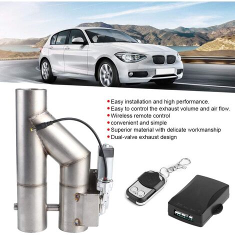 Tuyau d'échappement électrique de Voiture, 2.5in 63 mm Kit à télécommande de Valve de Commande de Tuyau de Descente d'échappement Échappement en Acier Inoxydable