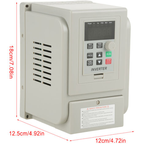 Onduleur d'Entraînement 220 V, Contrôleur de Vitesse VFD à Entraînement à Fréquence Variable pour Moteur à Courant Alternatif Monophasé de 1,5 KW