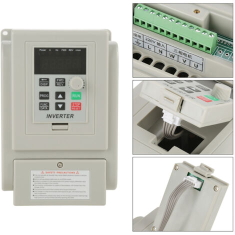 Onduleur d'Entraînement 220 V, Contrôleur de Vitesse VFD à Entraînement à Fréquence Variable pour Moteur à Courant Alternatif Monophasé de 1,5 KW