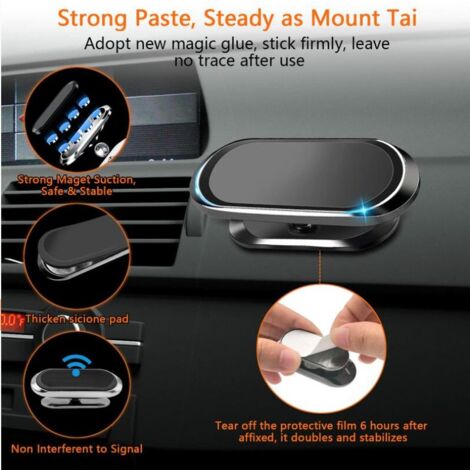 Support Magnétique Téléphone Voiture Rotatif 360° - Aimant Puissant N52 - Compatible IPhone, Samsung, Xiaomi - 7