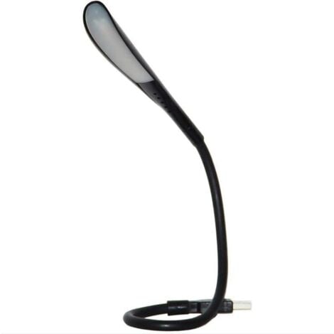 Lampe LED USB, lampe de lecture pour clavier d'ordinateur, lumière USB réglable pour ordinateur portable, conception flexible en col de cygne, luminosité à 3 niveaux, contrôle tactile (noir)