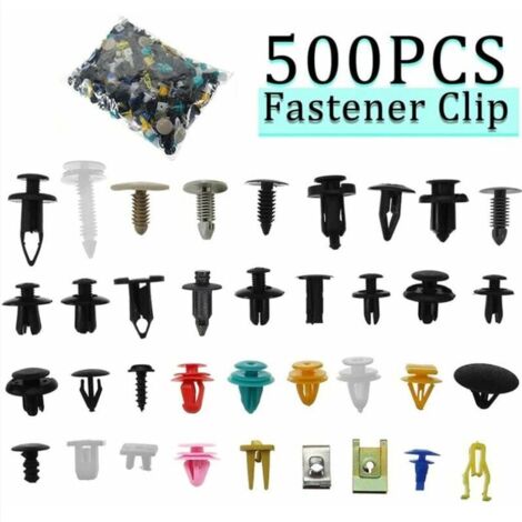 965 Pièces Rivets Plastique Voiture - 26 Tailles Clips Fixation + Outil Démontage + Serre-Câbles + Tampons Éponge
