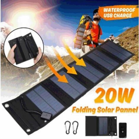 Jooheli Panneau Solaire, 20W Panneaux Solaires Portables, Panneau Solaire Pliable Avec USB Ports