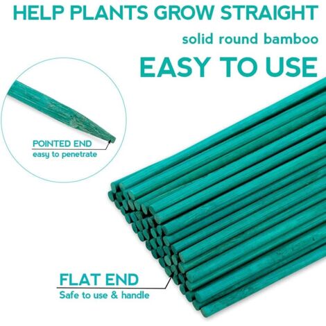 50 Tuteurs Plantes 40 Cm + 100 Clips - Support Pour Tomates, Fleurs, Plantes Grimpantes