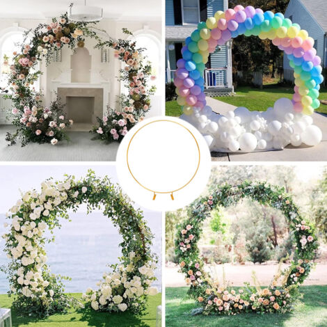 Arche de mariage en demi-lune blanche - 1,5 m - Design incurvé pour cadre de ballons de fleurs - Toile de fond pour fête de mariage ou décoration d'anniversaire