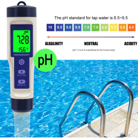 Testeur D'eau De Piscine Portable, Détecteur De PH, Chlore, Moniteur De
