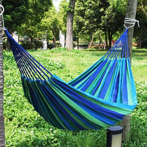 Relaxdays Hamac 300kg Pour 2 Personnes - Hamac Jardin Coton Multicolore Avec Sac Transport 150x272cm