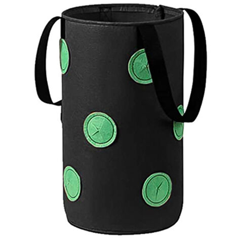 DAZZTIME 3 Sacs De Plantation Fraises Suspendus Avec 8 Trous - Sacs Culture Potager Réutilisables