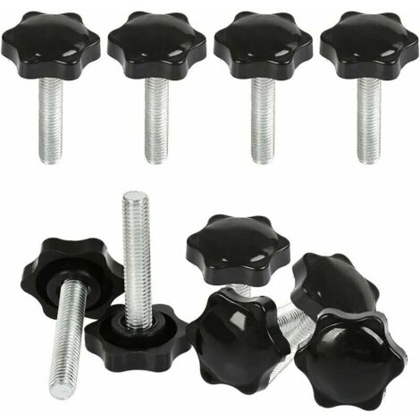 M6 x 50mm Filetage male Bouton serrage Molette Poignée Vis pouce type