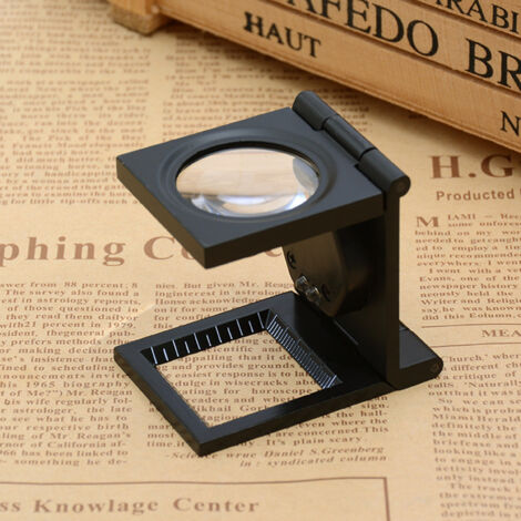 Loupe Pliable Compte-Fils – Métal Anodisé Noir – Neuf – Idéal Pour Bijouterie Et Bricolage