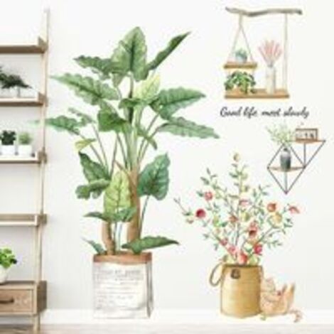 Decalmile Pegatinas De Pared Flores Azul Vinilos Decorativos Flor
