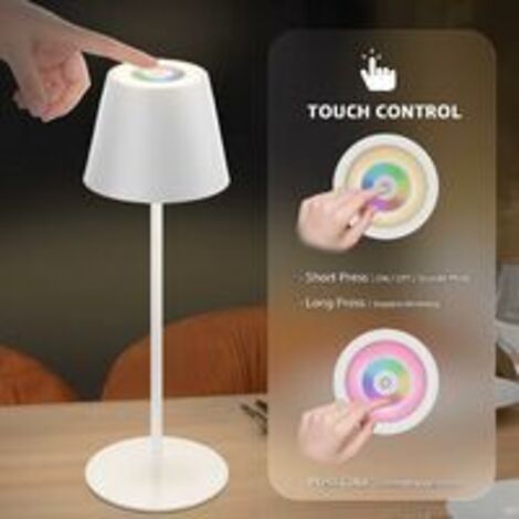 Lampe LED Supérieure Sans Fil Rechargeable Tactile Avec Variateur - Intérieur Extérieur, Aluminium Brossé