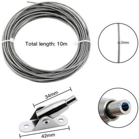 Câble En Acier Inoxydable Mophorn T316, Câble Métallique 1/8 Po 1x19, 100 Pieds Pour Applications De Garde Corps De Terrasse Et Daeronefs 85610819