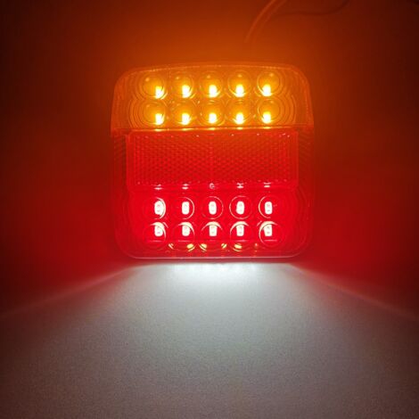 Feux Arrière Remorque LED 12V 2 Feux Arrière LED Pour Remorque 12V – Stop, Clignotant, Position, Plaque Et Catadioptre – Étanche, Homologués E – Pour Camion, Caravane, Tracteur