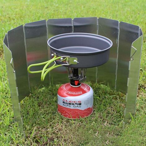 Tiardey Camping Réchaud Pare-Brise 10 Plaques En Aluminium Pliable