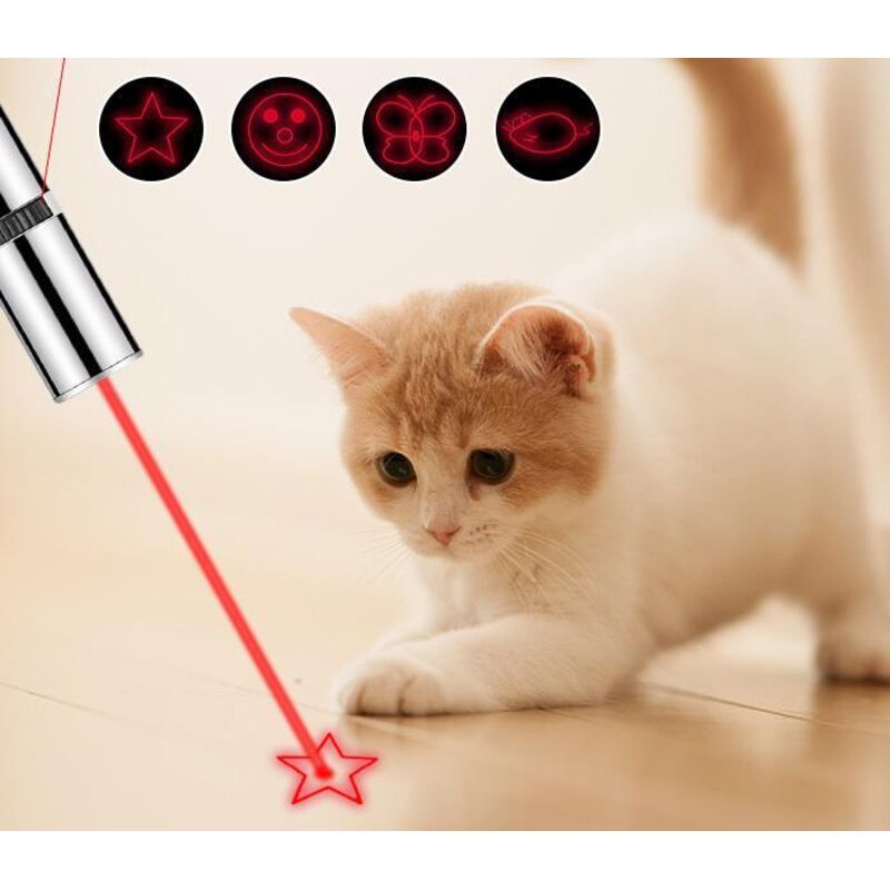 Giocattolo Interattivo Per Gatti 3 In 1 – Penna Con Luce Rossa, 5 Modelli, Ricaricabile USB, In Lega Di Alluminio