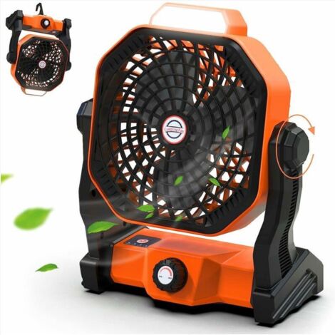 SALLOUS Ventilatore Da Campeggio Con Luce LED 40000 MAh - Ricaricabile, Telecomando, Gancio E Timer - 2