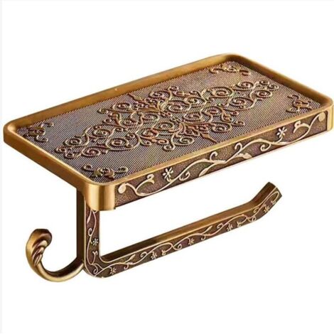 Porta Carta Igienica Antico In Ottone – Bagno Scatola Portafazzoletti Vintage Con Deflettore Antischizzi