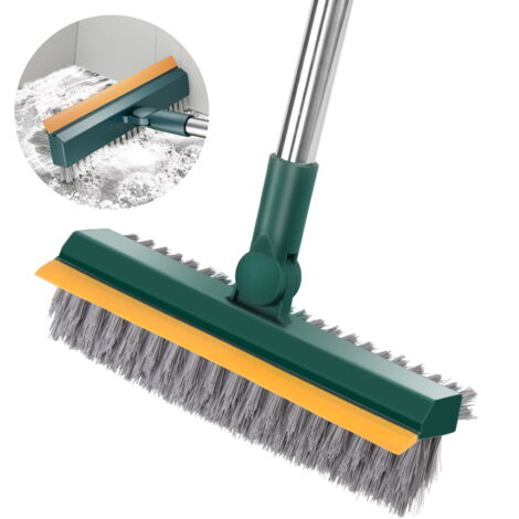 Cepillo fregador 3 en 1 con mango largo, cepillo de limpieza extensible  para pisos de pared,