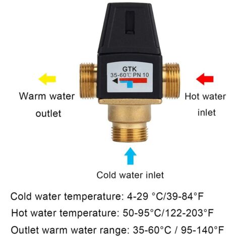Válvula De Latón De 3 Vías, Mezcla Termostática De Rosca Dn2 