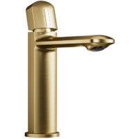 Rubinetto Bagno Lavabo,Miscelatore monocomando per lavabo in ottone,Miscelatore per lavabo alto,Miscelatore per lavabo a risparmio idrico,Miscelatore per lavabo ad alta pressione (Brushed gold)