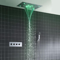 Colonna Doccia,Incasso Multifunzione Kit Doccia,Temperatura Costante Set Doccia,Dotato di soffione doccia 500x360mm e doccetta,con luce LED,3 modalità di spruzzo d'acqua,soffione doccia a pioggia