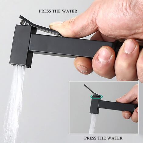 OihPaw Bidet Handbrause Wandhalterung Bidet Sprayer Bidet Toilettensprüher für Persönliche Hygiene und Reinigung Schwarz