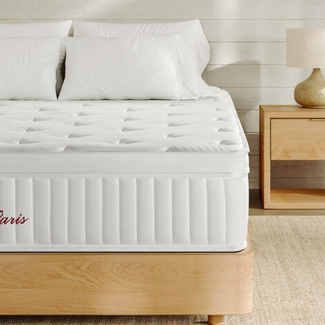 Matelas 160x200 cm INRE, Très Épais de 30 cm, Mousse Mémoire de Forme, Face Hiver Été, Respirant, 7 Zones Ergonomiques, Réversible, Soutien Parfait