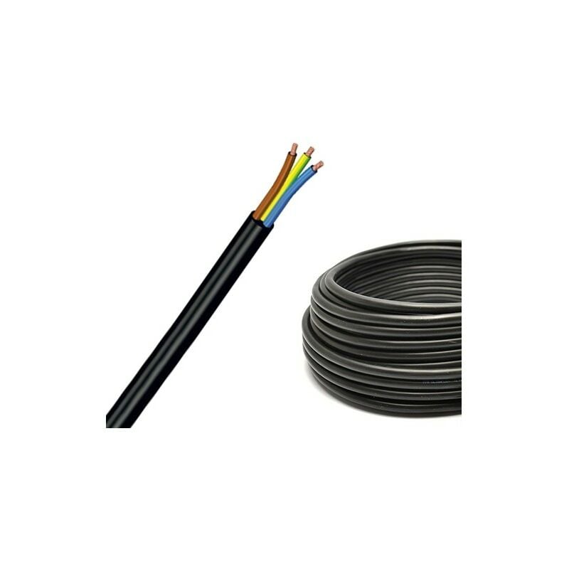 Rollo de cable de manguera H05VV-F 3X1.5 mm², 10A, 2300W, color blanco  (100m)