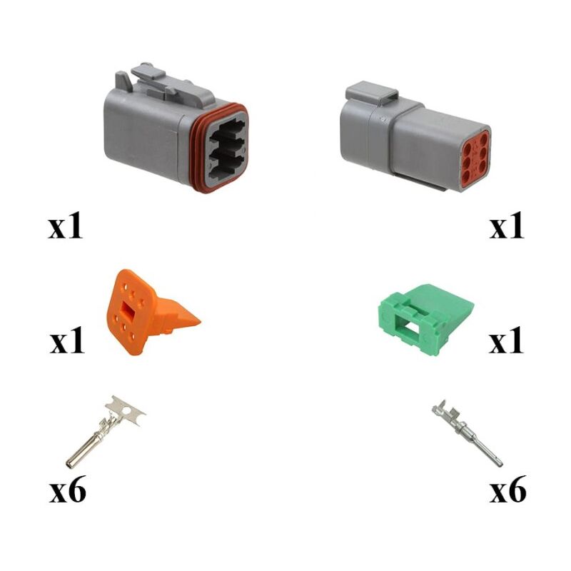 Kit Connecteur DT 2 à 12 Voies - Broches 1.5 - Étanche - Pour Auto, Moto, Bateau - (20-14 AWG)