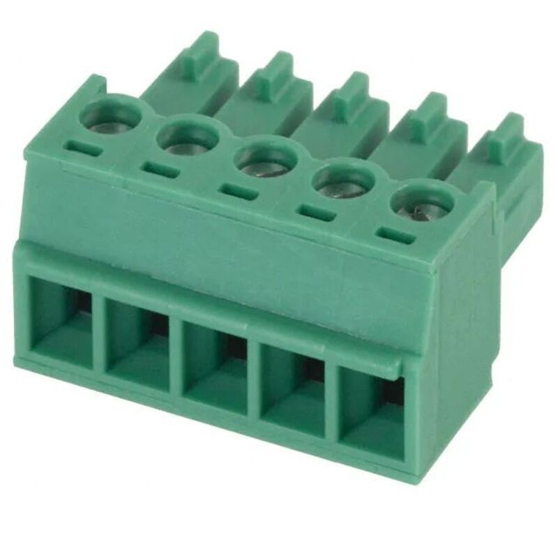 Connecteur Bornier Chariot 5,08 Mm - 5 Voies Femelle - Vert - Marque EuroClamp - Neuf