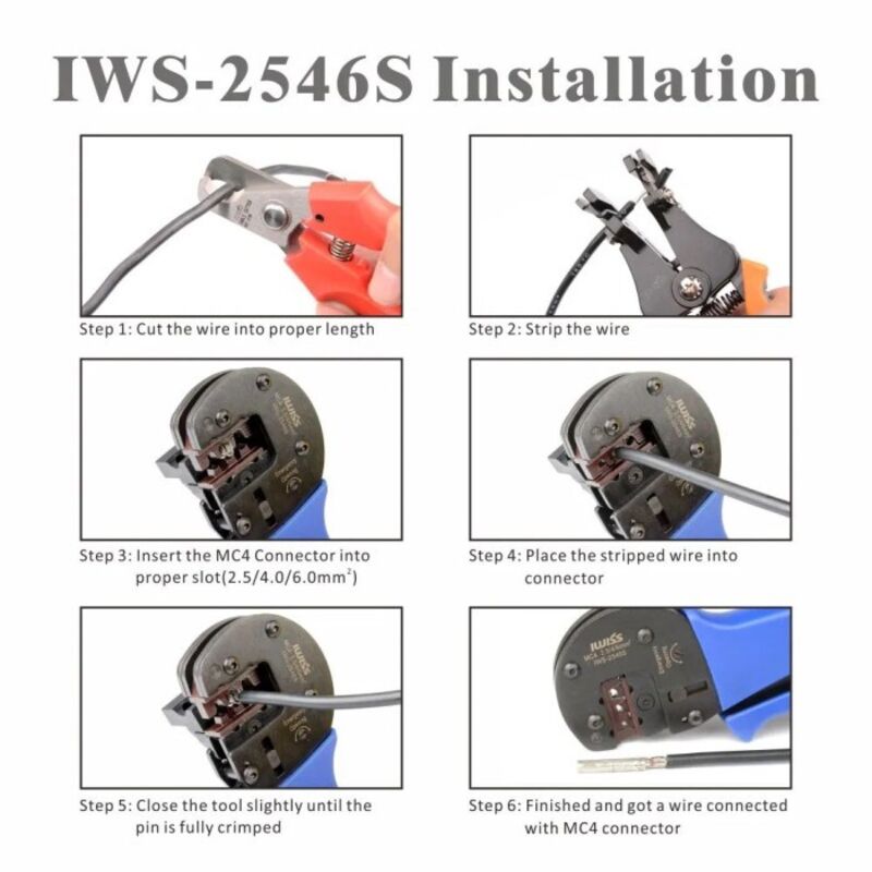 Pince pour cosses MC4 AWG 14-10