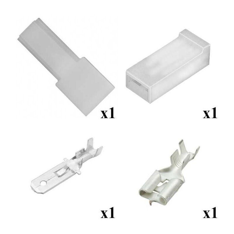 Kit De Connecteurs Faston Série 250 6,3 Mm - Mâle Et Femelle 1 Voie - Neuf ErreBi Group